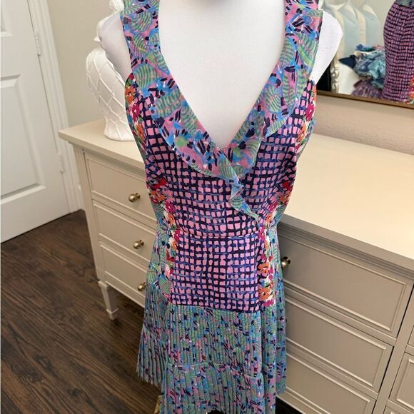 Saloni Amy Tropical Print Silk Mini Dress - Picture 4 of 6